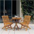 vidaXL Smoothly Sanded Teak Hardwood Medium Garden Dining Set in Brown