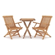 vidaXL Smoothly Sanded Teak Hardwood Medium Garden Dining Set in Brown