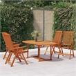 vidaXL Solid Eucalyptus Wood Medium Garden Dining Set in Reddish-Brown