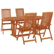 vidaXL Solid Eucalyptus Wood Medium Garden Dining Set Reddish-Brown