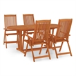 vidaXL Solid Eucalyptus Wood Medium Garden Dining Set Reddish-Brown