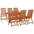 vidaXL Solid Eucalyptus Wood Large Garden Dining Set Reddish-Brown