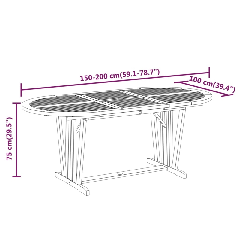 vidaXL Solid Eucalyptus Wood Large Garden Dining Set Reddish-Brown