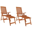 vidaXL Solid Eucalyptus Wood Extendable Garden Dining Set Reddish-Brown