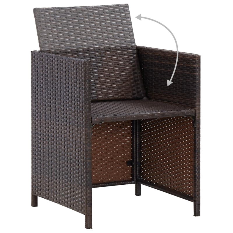 vidaXL Solid Acacia Wood Medium Removable Covers Garden Dining Set in Brown