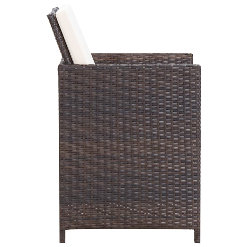 vidaXL Solid Acacia Wood Medium Removable Covers Garden Dining Set in Brown