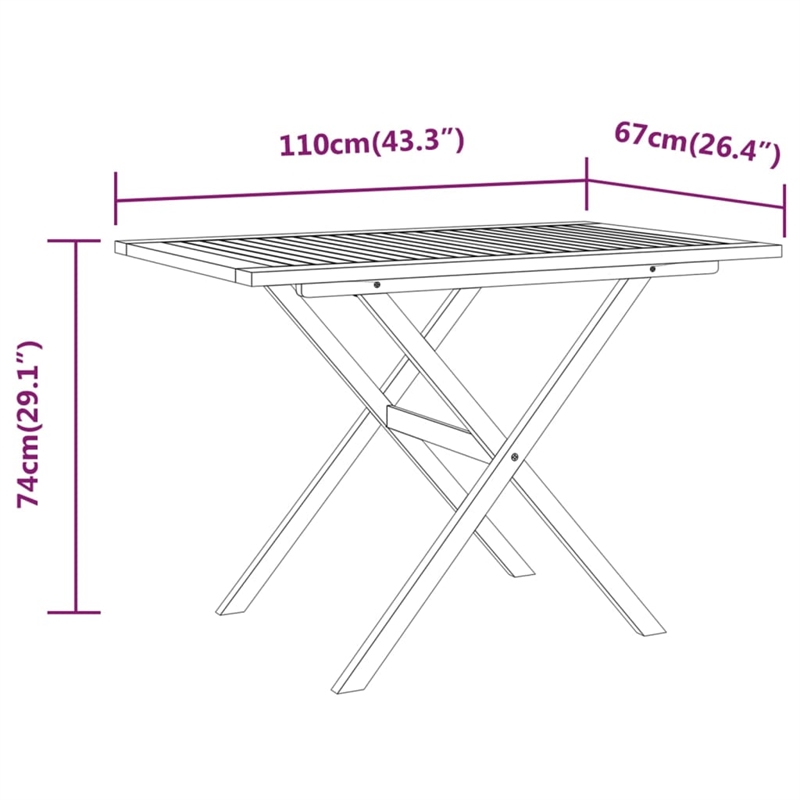 vidaXL Solid Acacia Wood Medium Removable Covers Garden Dining Set in Brown