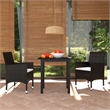 vidaXL PE Rattan & Steel Medium Dining Set in Black