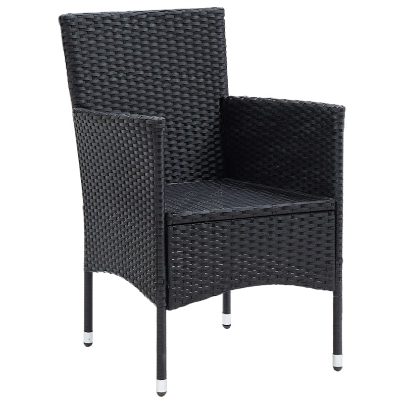 vidaXL PE Rattan & Steel Medium Dining Set in Black