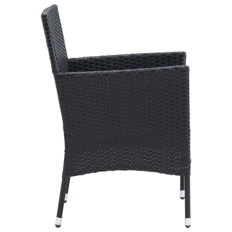 vidaXL PE Rattan & Steel Medium Dining Set in Black