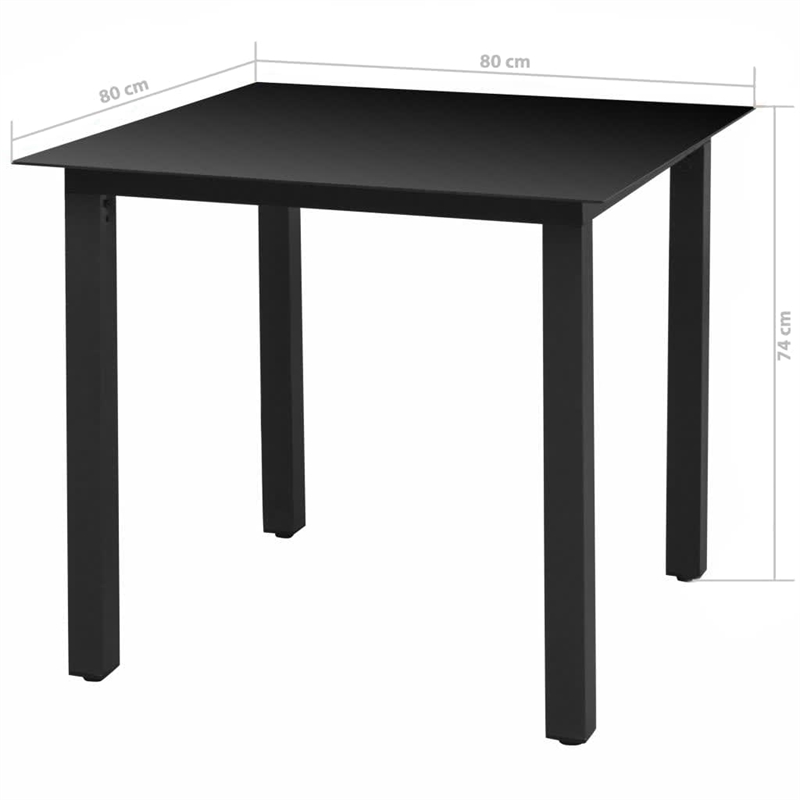 vidaXL Dining Set in Black Chairs/Cream White Cushions