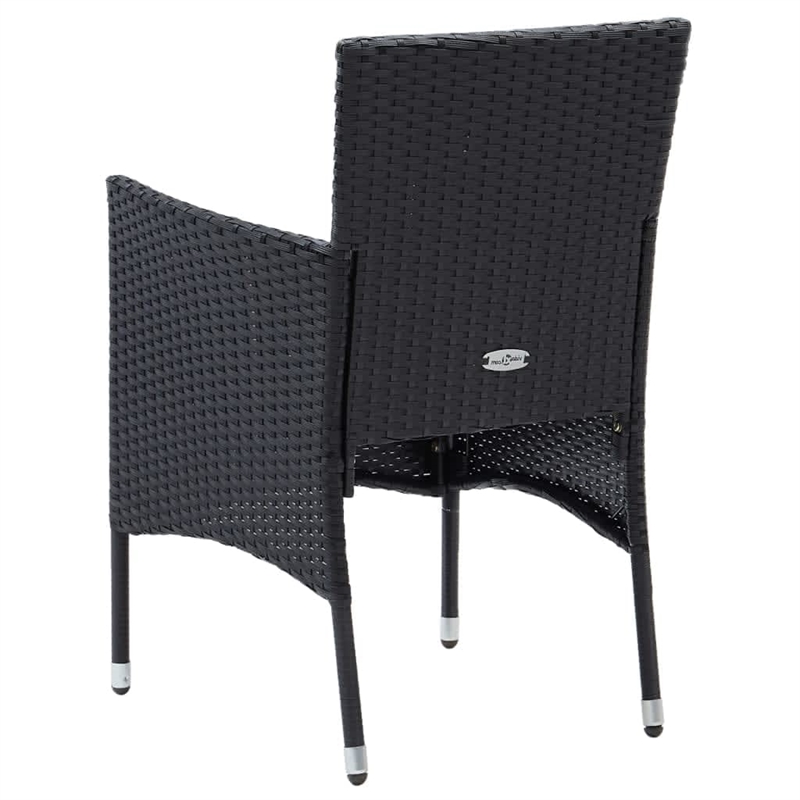 vidaXL Dining Set in Black Chairs/Cream White Cushions