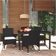 vidaXL Dining Set Chair in Black/Cushion Cream White