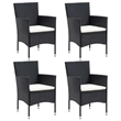 vidaXL Dining Set Chair in Black/Cushion Cream White