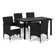 vidaXL Dining Set Chair in Black/Cushion Cream White