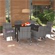 vidaXL Glass 7 Piece Garden Dining Set in Gray