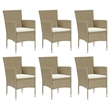 vidaXL Dining Set in Beige/Cream White/Black