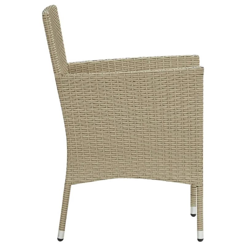 vidaXL Dining Set in Beige/Cream White/Black
