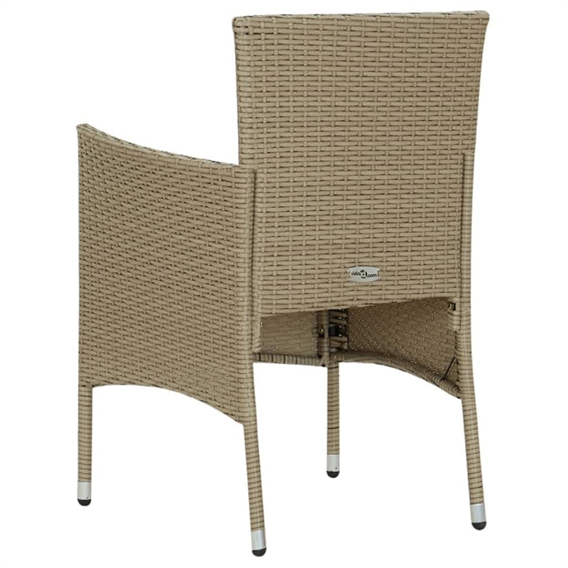 vidaXL Dining Set in Beige/Cream White/Black