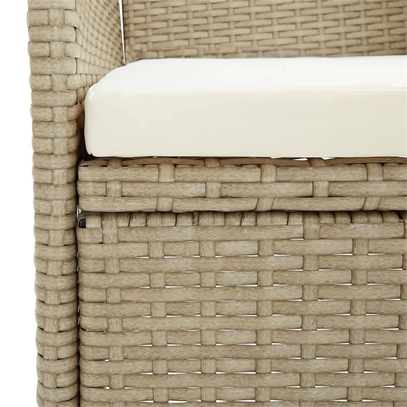 vidaXL Dining Set in Beige/Cream White/Black