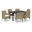 vidaXL Dining Set in Beige/Cream White/Black
