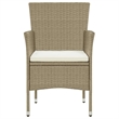 vidaXL Dining Set in Beige Chair/Cream Cushion/Black Table