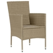 vidaXL Dining Set in Beige Chair/Cream Cushion/Black Table