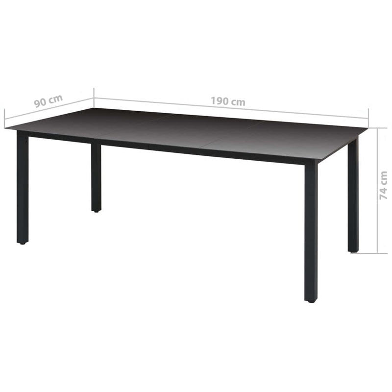 vidaXL Dining Set in Black/Gray/Dark Gray/Natural Wood