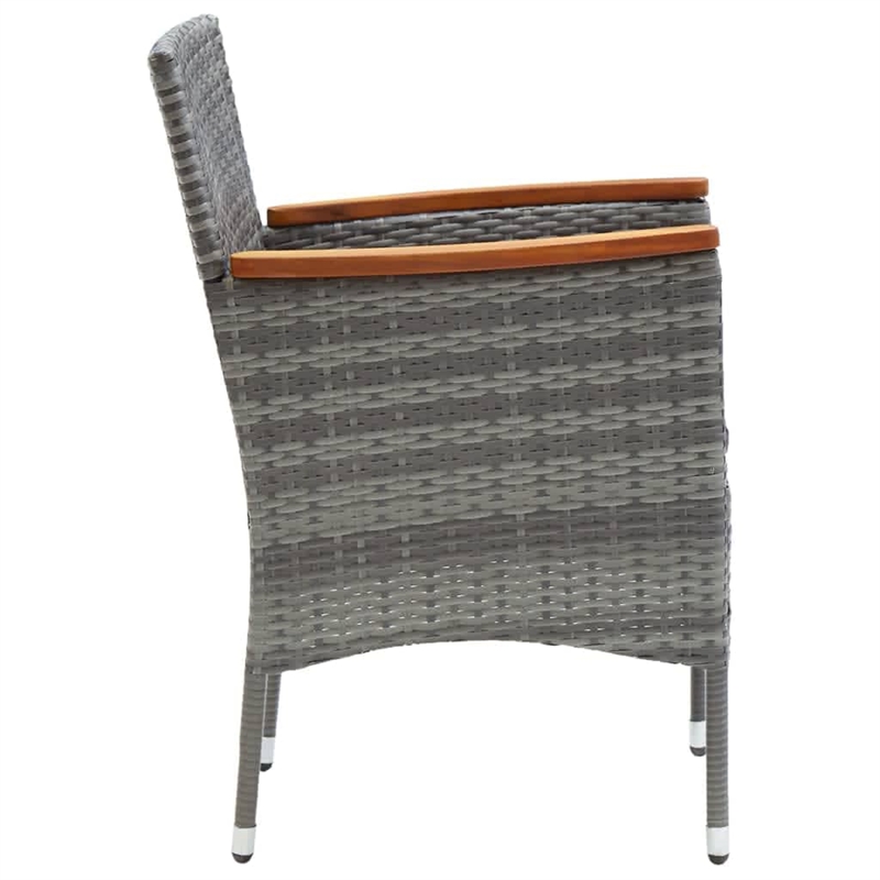 vidaXL Dining Set in Black/Gray/Dark Gray/Natural Wood