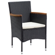 vidaXL PE Rattan 5 Piece 5 Piece Garden Dining Set in Black