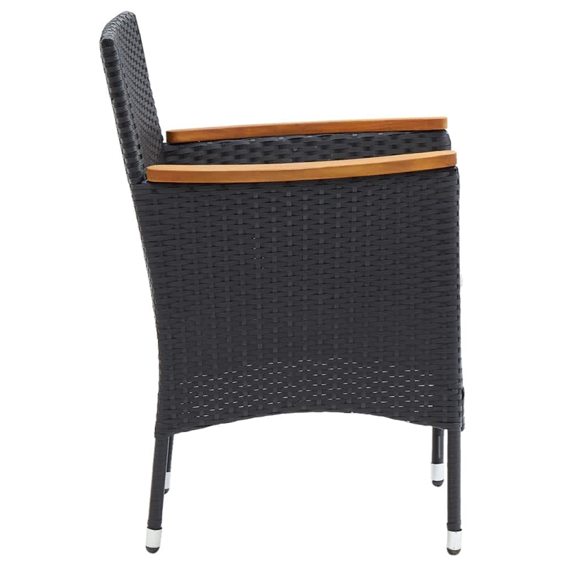 vidaXL PE Rattan 5 Piece 5 Piece Garden Dining Set in Black