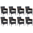 vidaXL PE Rattan & Solid Acacia Wood Dining Set in Black