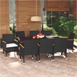 vidaXL PE Rattan & Solid Acacia Wood Dining Set in Black