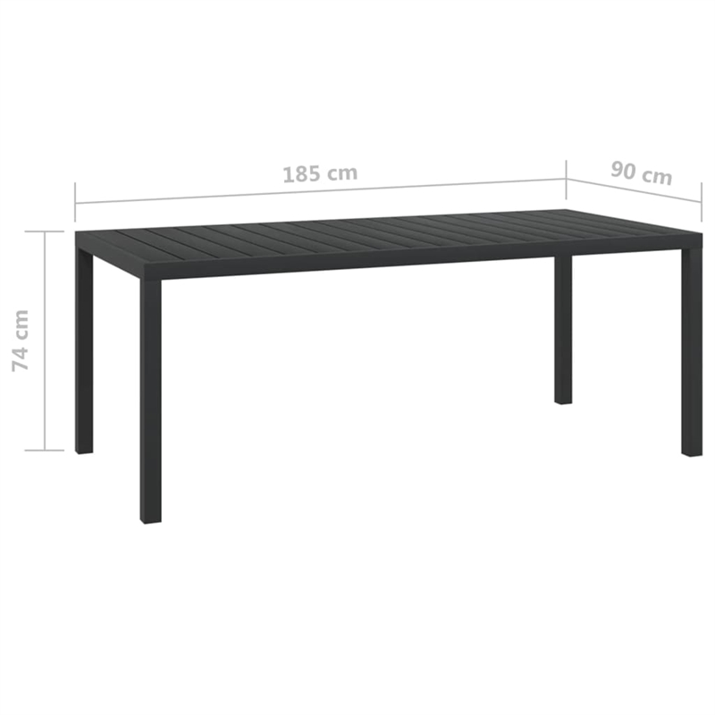 vidaXL PE Rattan & Steel Dining Set in Gray/Black/Dark Gray