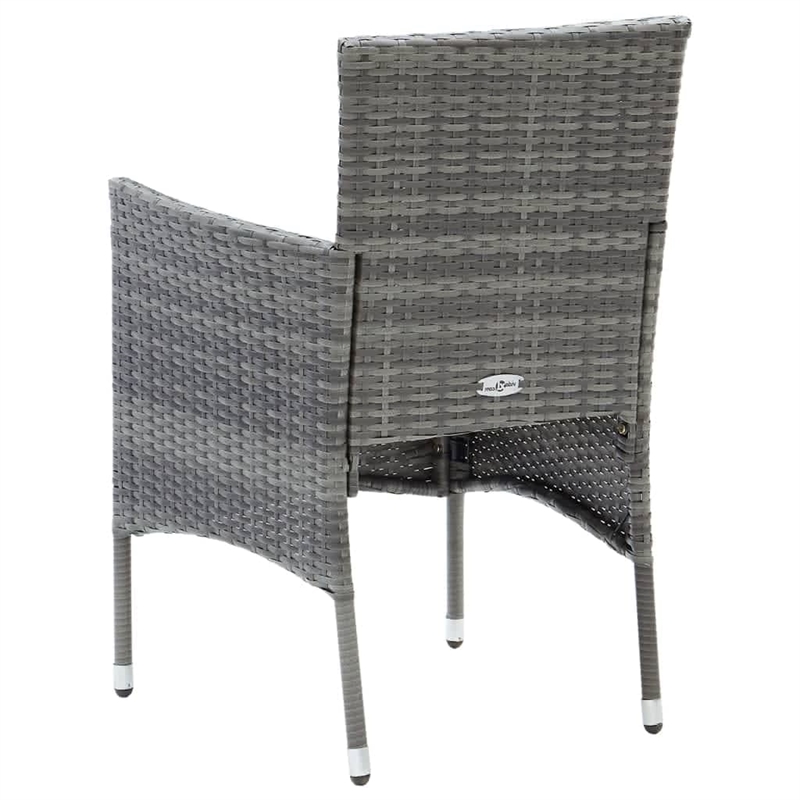 vidaXL PE Rattan & Steel Dining Set in Gray/Black/Dark Gray