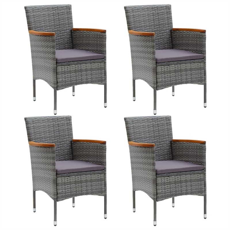 vidaXL Dining Set in Gray/Dark Gray/Black/Natural Wood