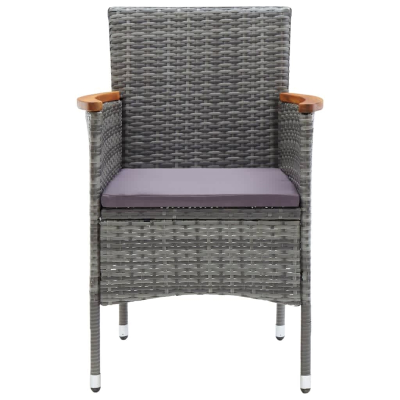vidaXL Dining Set in Gray/Dark Gray/Black/Natural Wood