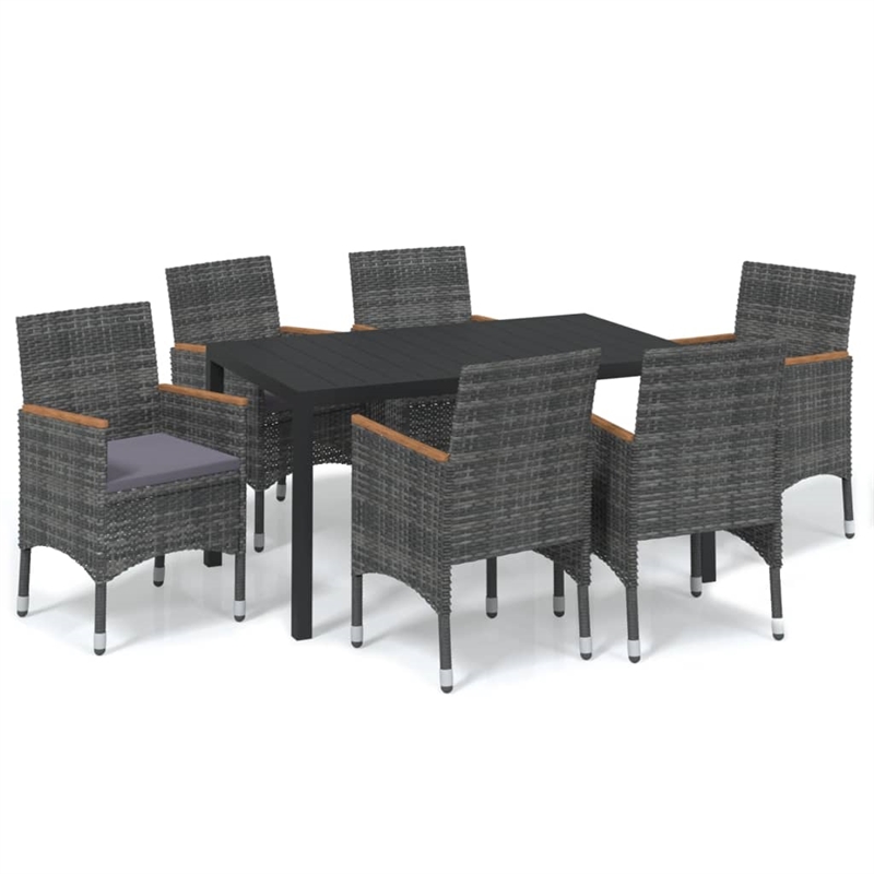 vidaXL Dining Set in Gray/Black/Dark Gray