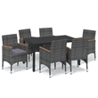 vidaXL Dining Set in Gray/Black/Dark Gray