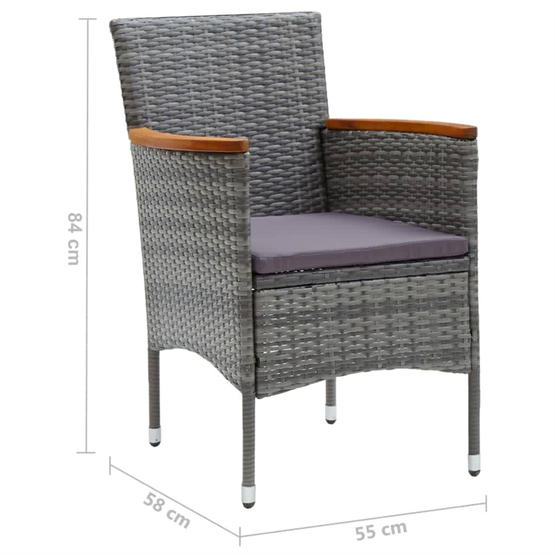 vidaXL Dining Set in Gray/Black/Dark Gray