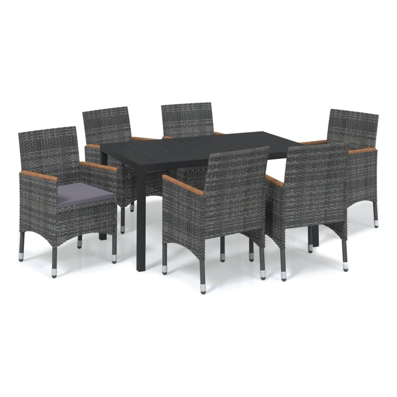 vidaXL Dining Set in Gray/Black/Dark Gray