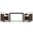 vidaXL Garden Dining Set in Brown and Cream White