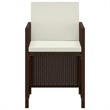 vidaXL Garden Dining Set in Brown and Cream White