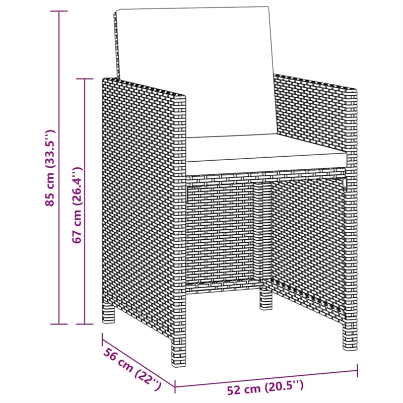 vidaXL Garden Dining Set in Brown and Cream White