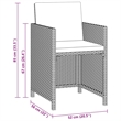 vidaXL Garden Dining Set in Brown and Cream White