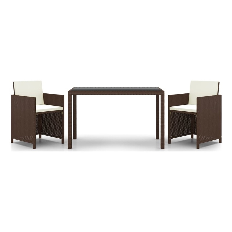 vidaXL Garden Dining Set in Brown and Cream White