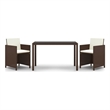 vidaXL Garden Dining Set in Brown and Cream White