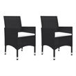 vidaXL Garden Dining Set in Black/Cream White