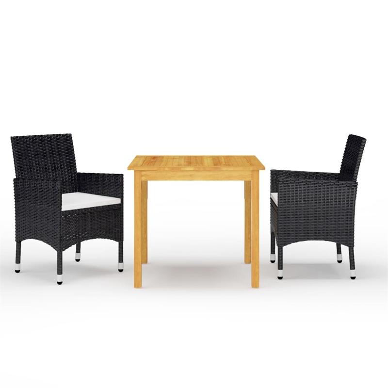vidaXL Garden Dining Set in Black/Cream White