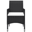 vidaXL Garden Dining Set in Black/Cream White